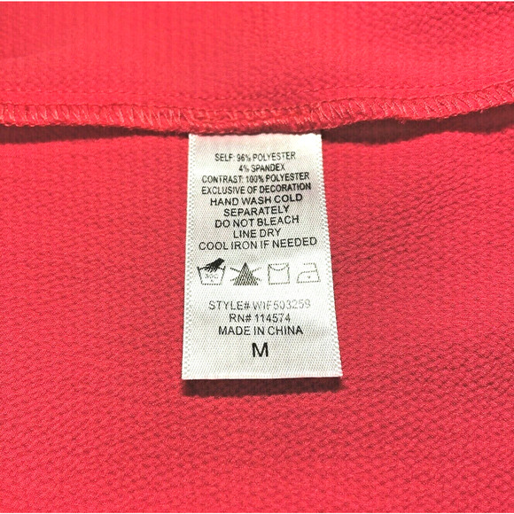 Pleione Coral/Pink Ruffle Hem Keyhole Women's Short Sleeve Blouse Size Medium - Picture 10 of 10